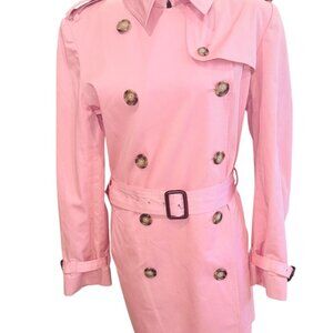 Jones New York Signature Pink Double-Breasted Trench Coat L Barbie Legally Blond